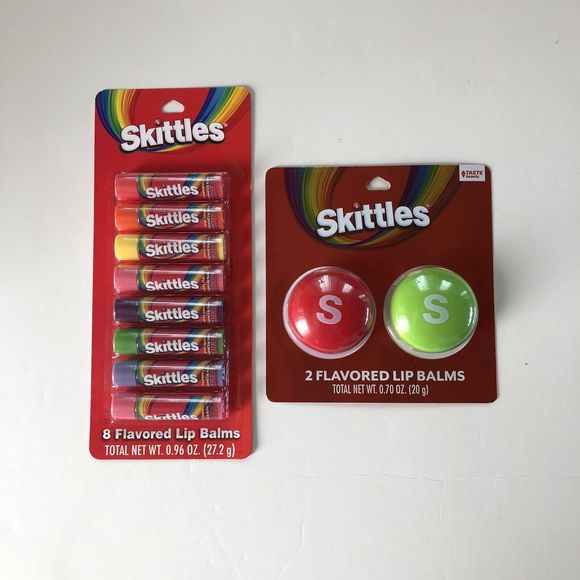 Skittles Assorted Flavored Lip Balm 8 Count Variety Flavors Candy New in Package - Picture 1 of 6